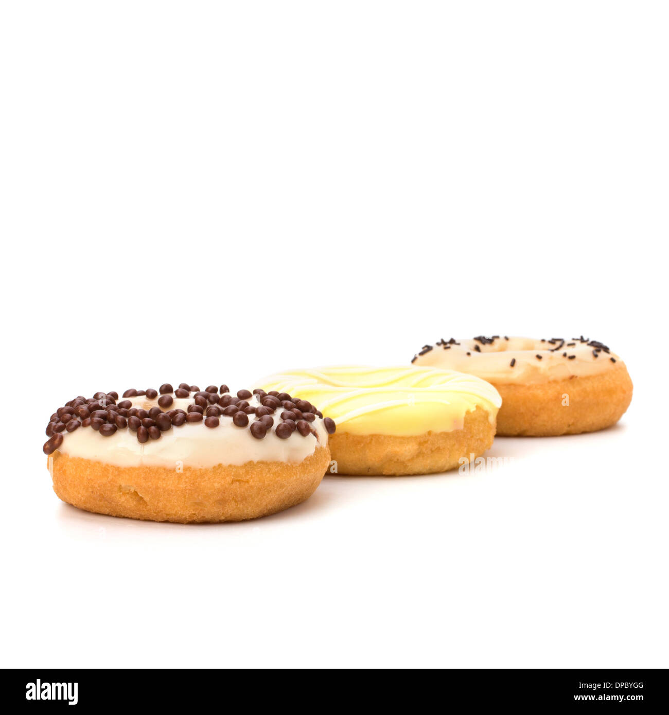 Delicious doughnuts isolated on white background Stock Photo - Alamy