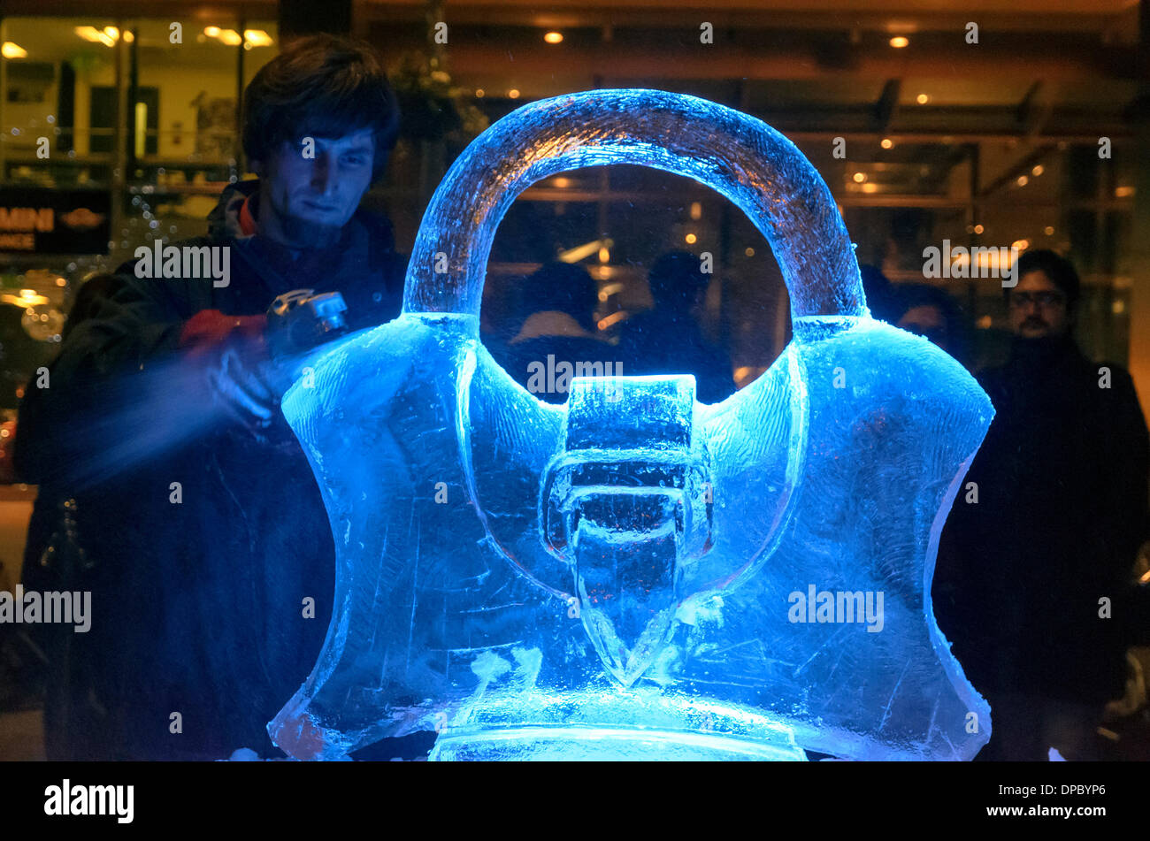 The London ICE Sculpting Festival at Canary Wharf. International