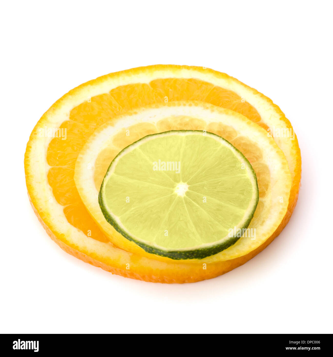 Citrus fruit slices isolated on white background Stock Photo - Alamy