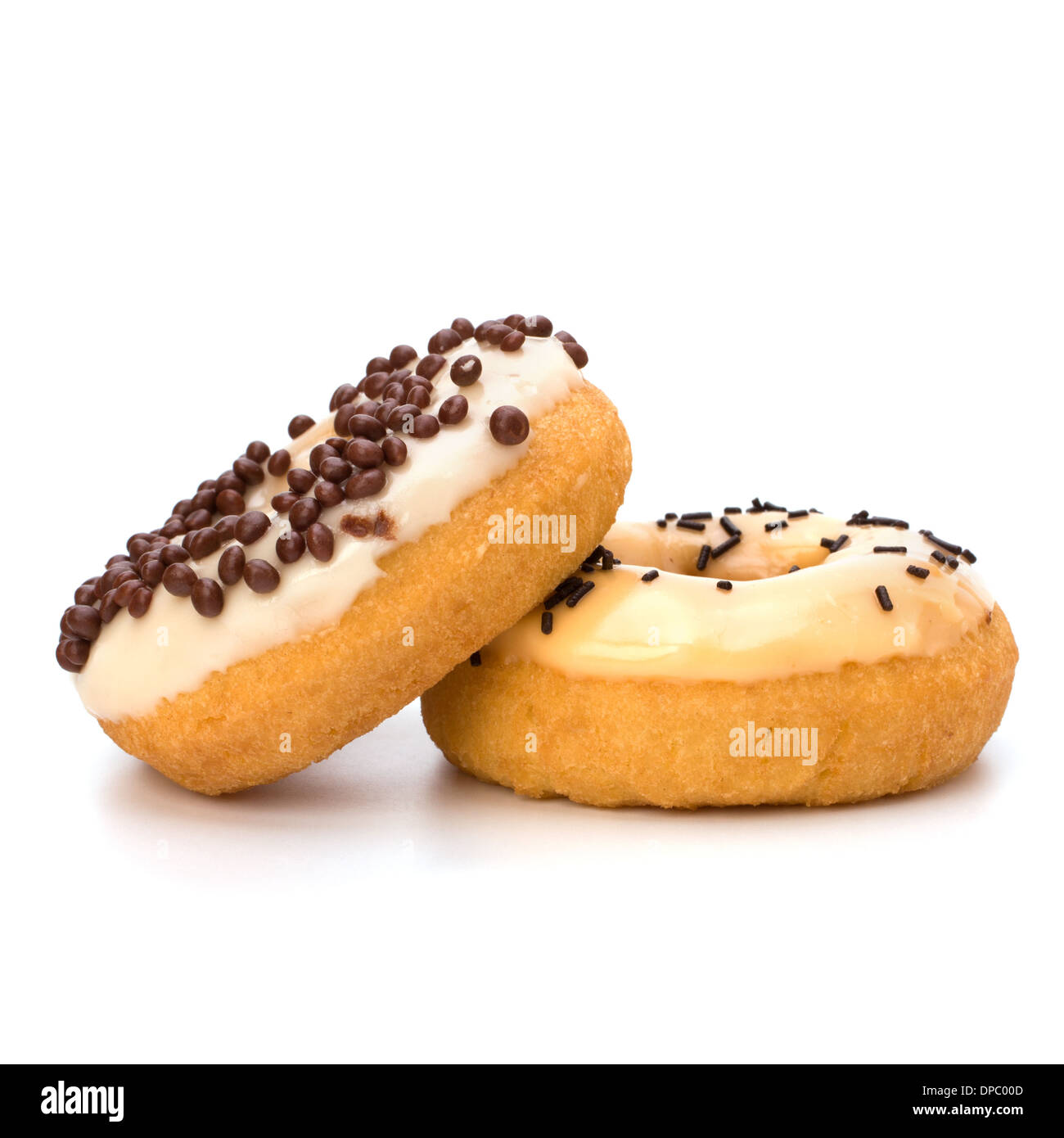 Delicious doughnuts isolated on white background Stock Photo - Alamy