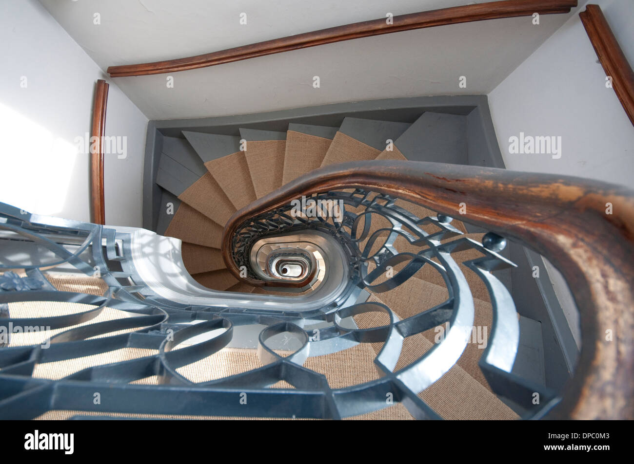 Germany, Berlin, Charlottenburg Castle, Belvedere Palace, Spiral Stairs Stock Photo