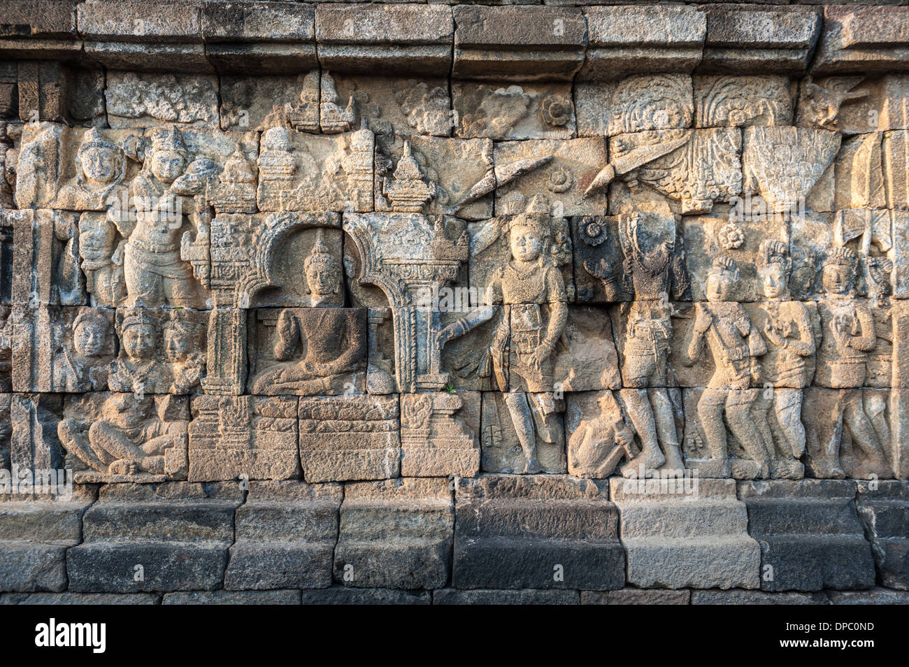 Details of the Buddhist temple of Borobudur, Java, Indonesia Stock ...