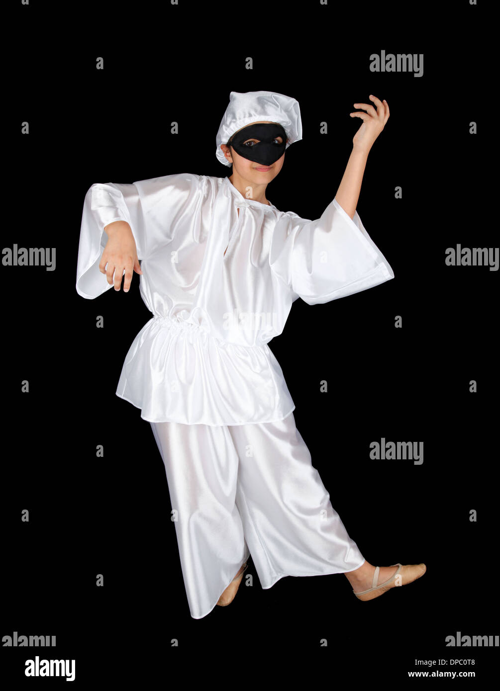 Pulcinella, traditonal neapolitan mask on black background Stock Photo