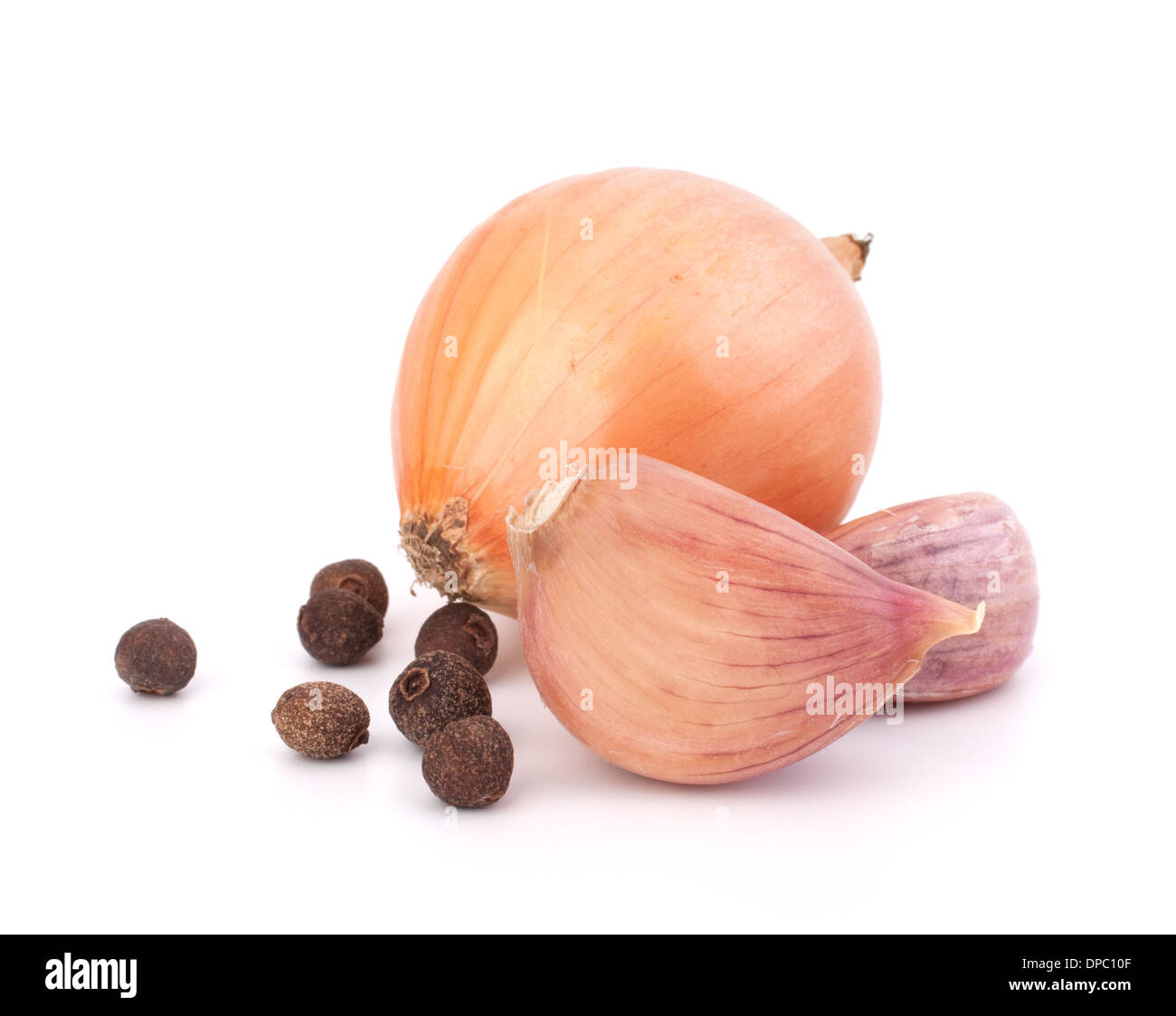 Onion and garlic clove isolated on white background Stock Photo - Alamy