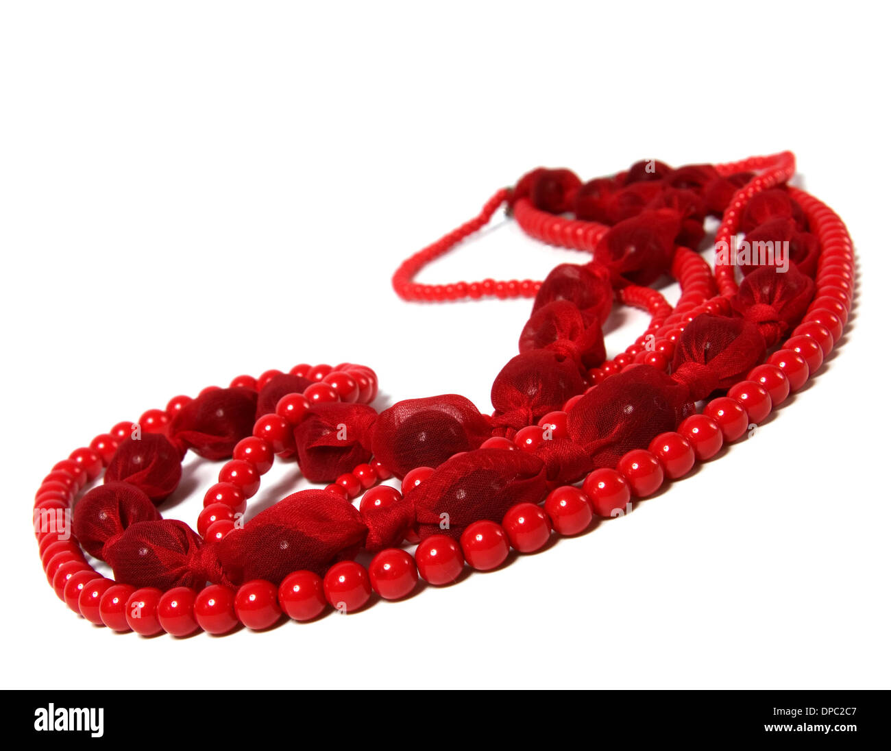 red beads isolated on white background Stock Photo Alamy