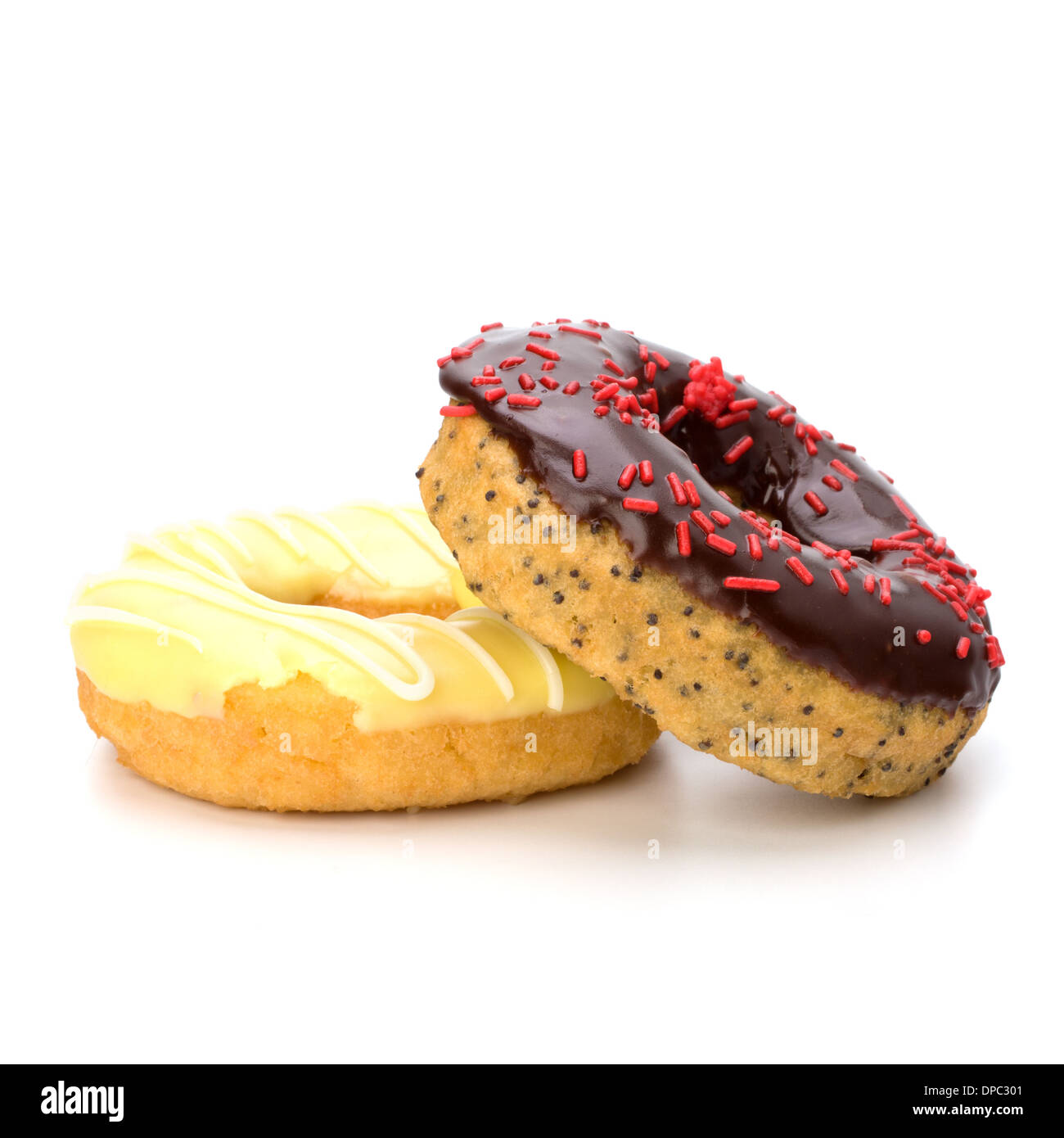 Delicious doughnuts isolated on white background Stock Photo - Alamy