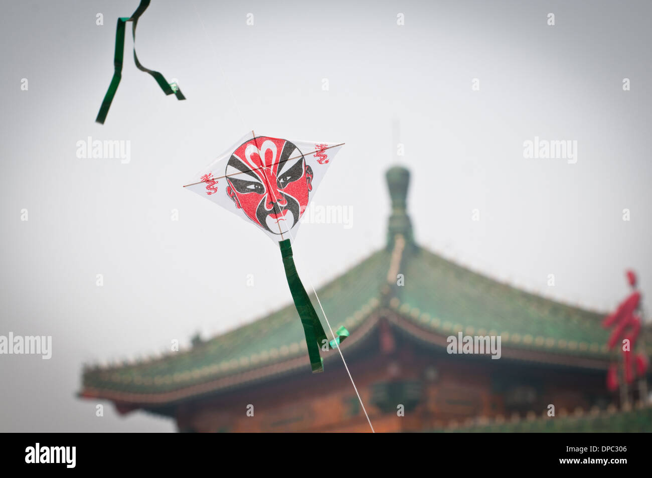 chinese kite with Beijing Opera Face (Lian Pu) Stock Photo
