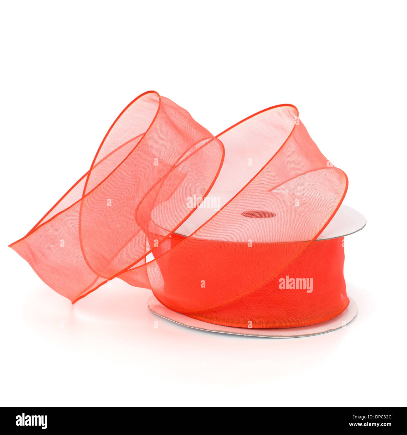 Gift ribbon bobbin isolated on white background Stock Photo - Alamy