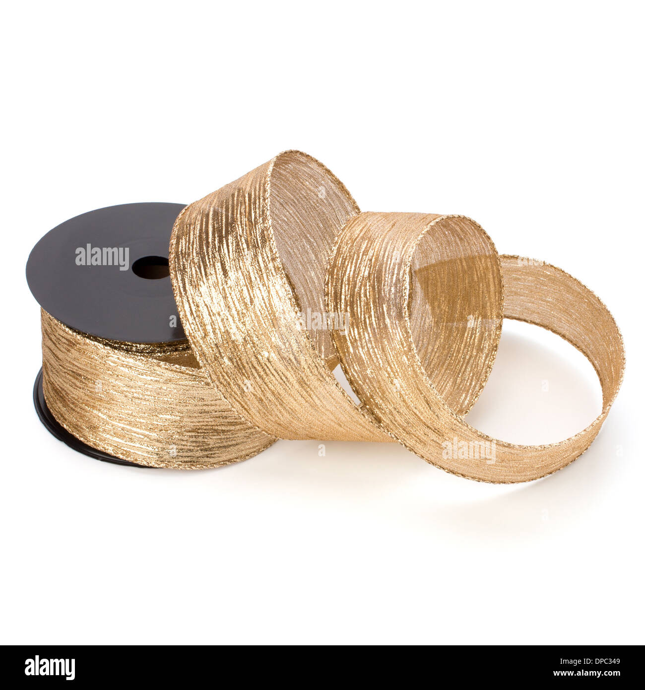 Gift ribbon bobbin isolated on white background Stock Photo - Alamy