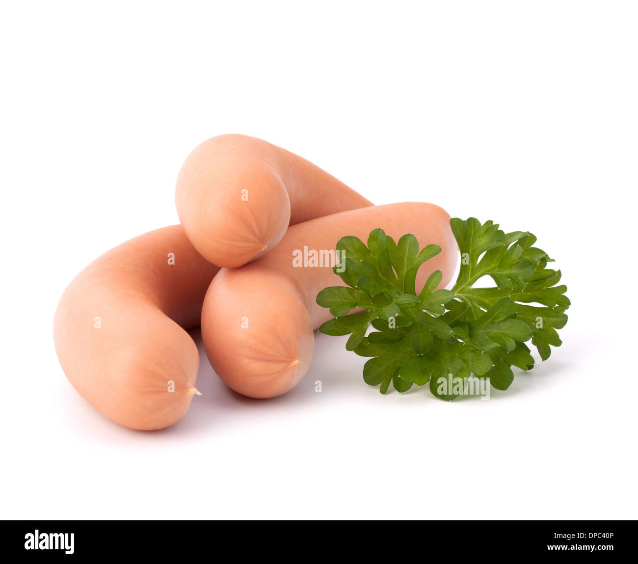 Frankfurter sausage isolated on white background Stock Photo