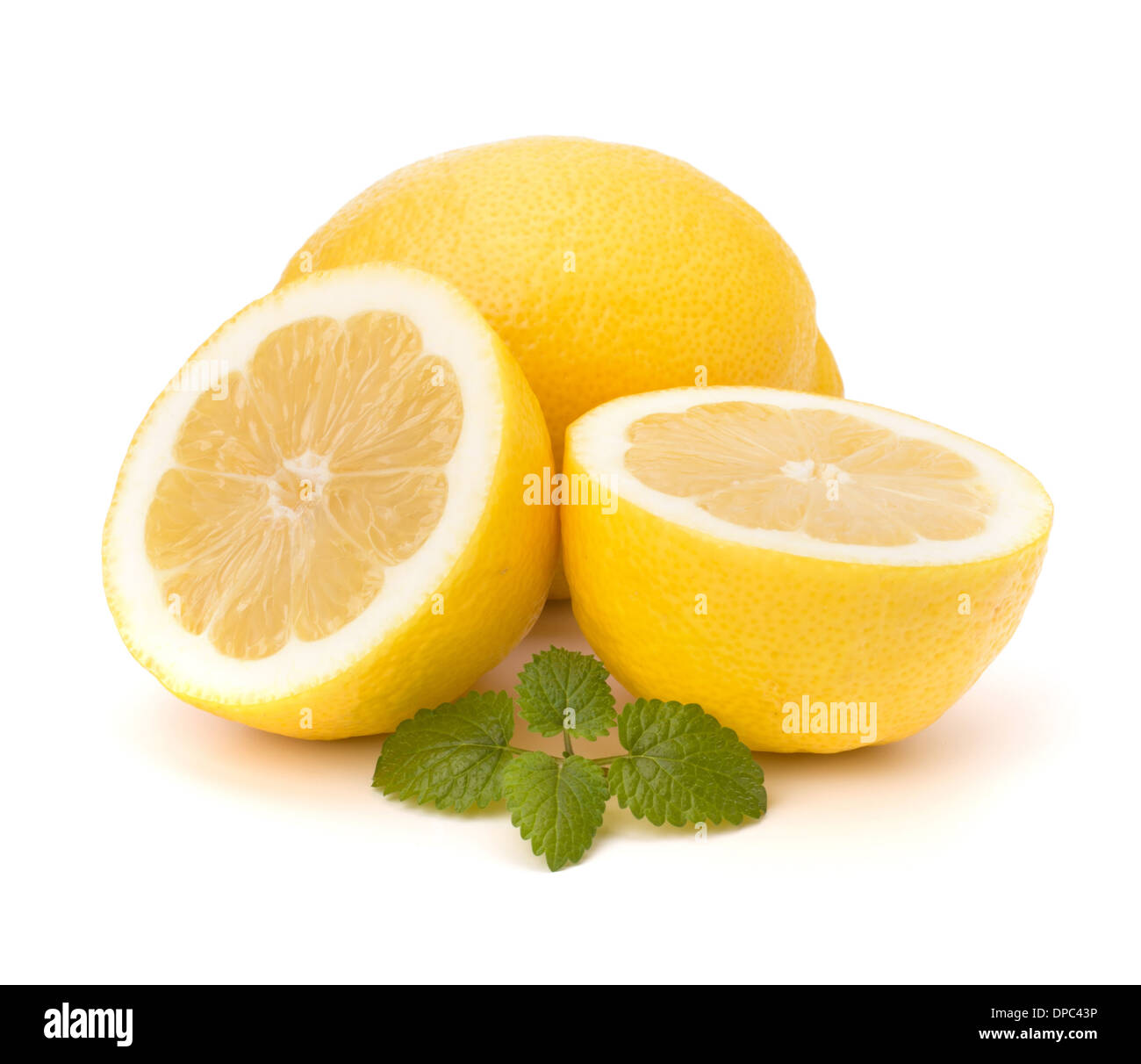 Lemon and citron mint leaf isolated on white background Stock Photo