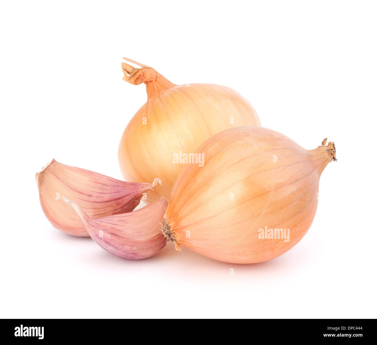 Onion and garlic clove isolated on white background Stock Photo - Alamy