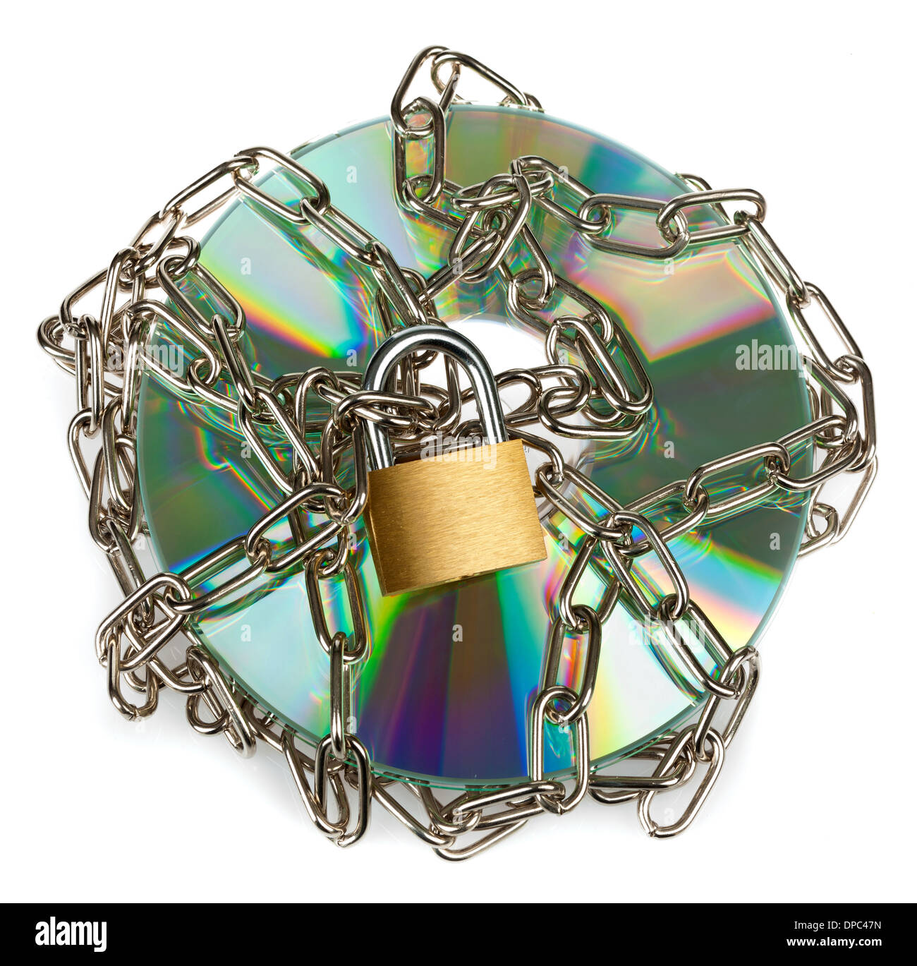 Locked CD isolated on a white background Stock Photo