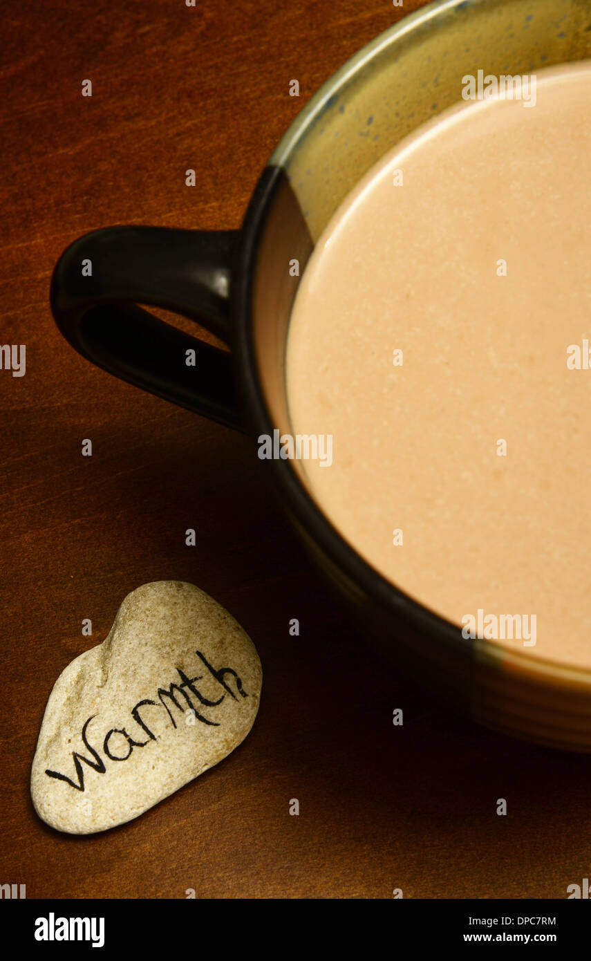hot cocoa for warmth in winter or autumn Stock Photo