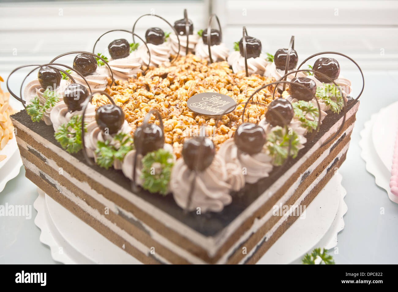 Birthday cakes, pastries design Stock Photo Alamy