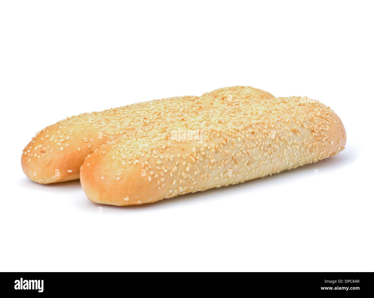 Healthy grain french baguette bread loaf isolated on white background Stock Photo