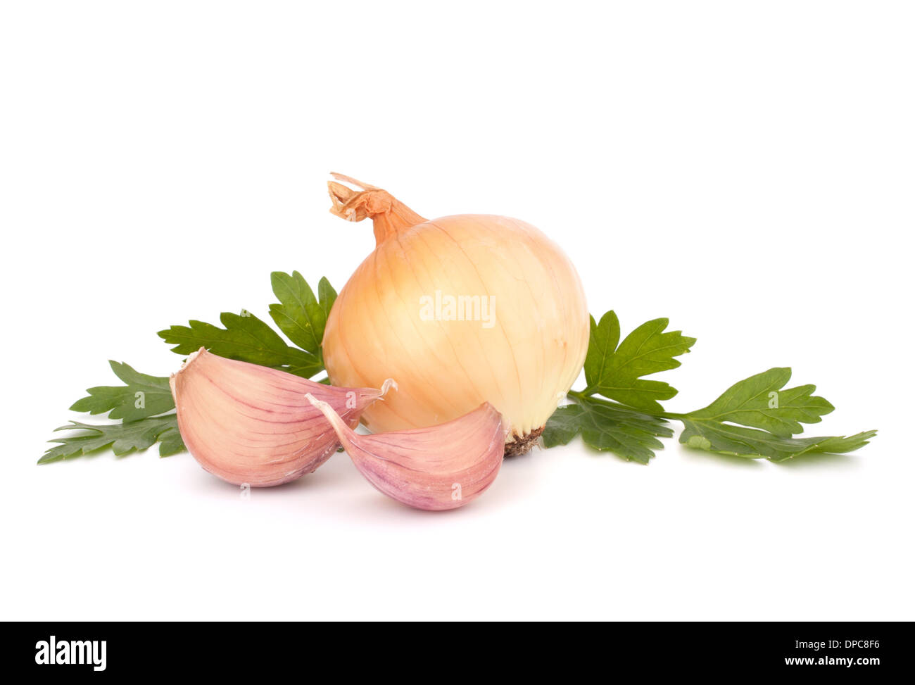 Onion and garlic clove isolated on white background Stock Photo - Alamy