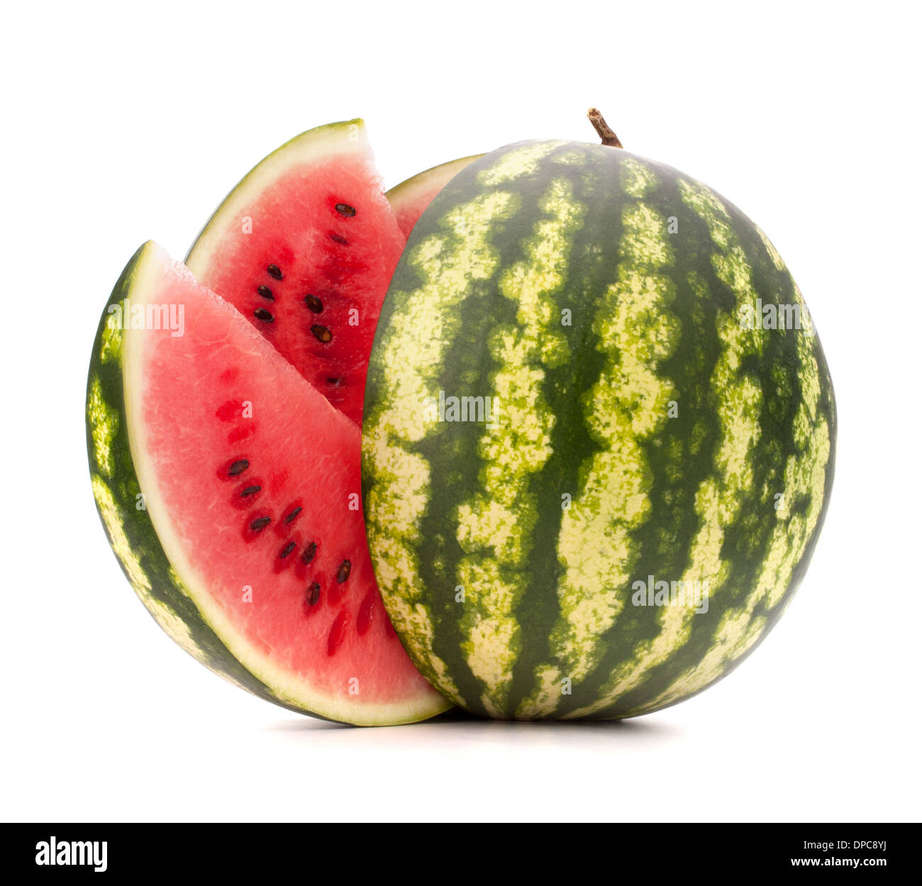 Sliced ripe watermelon isolated on white background cutout Stock Photo ...