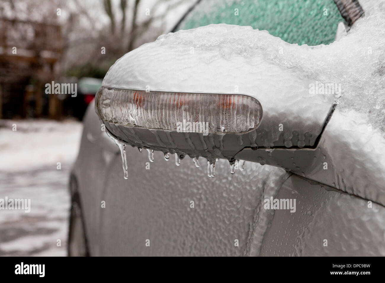 Freezing rain on car - USA Stock Photo