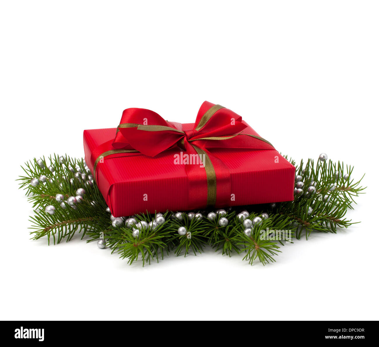 Christmas gift box isolated on white background Stock Photo - Alamy