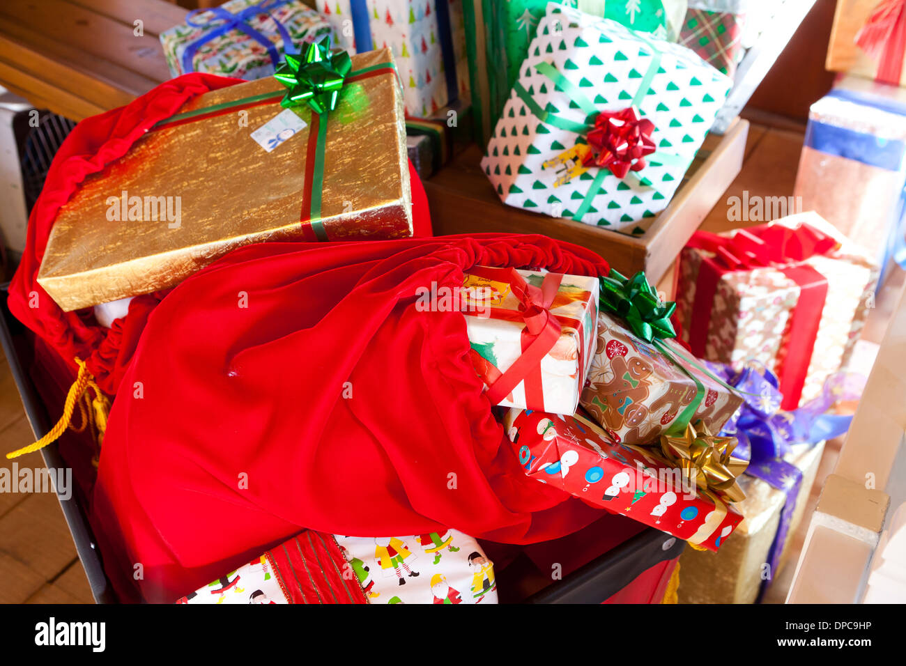 Christmas presents from Santa Stock Photo Alamy