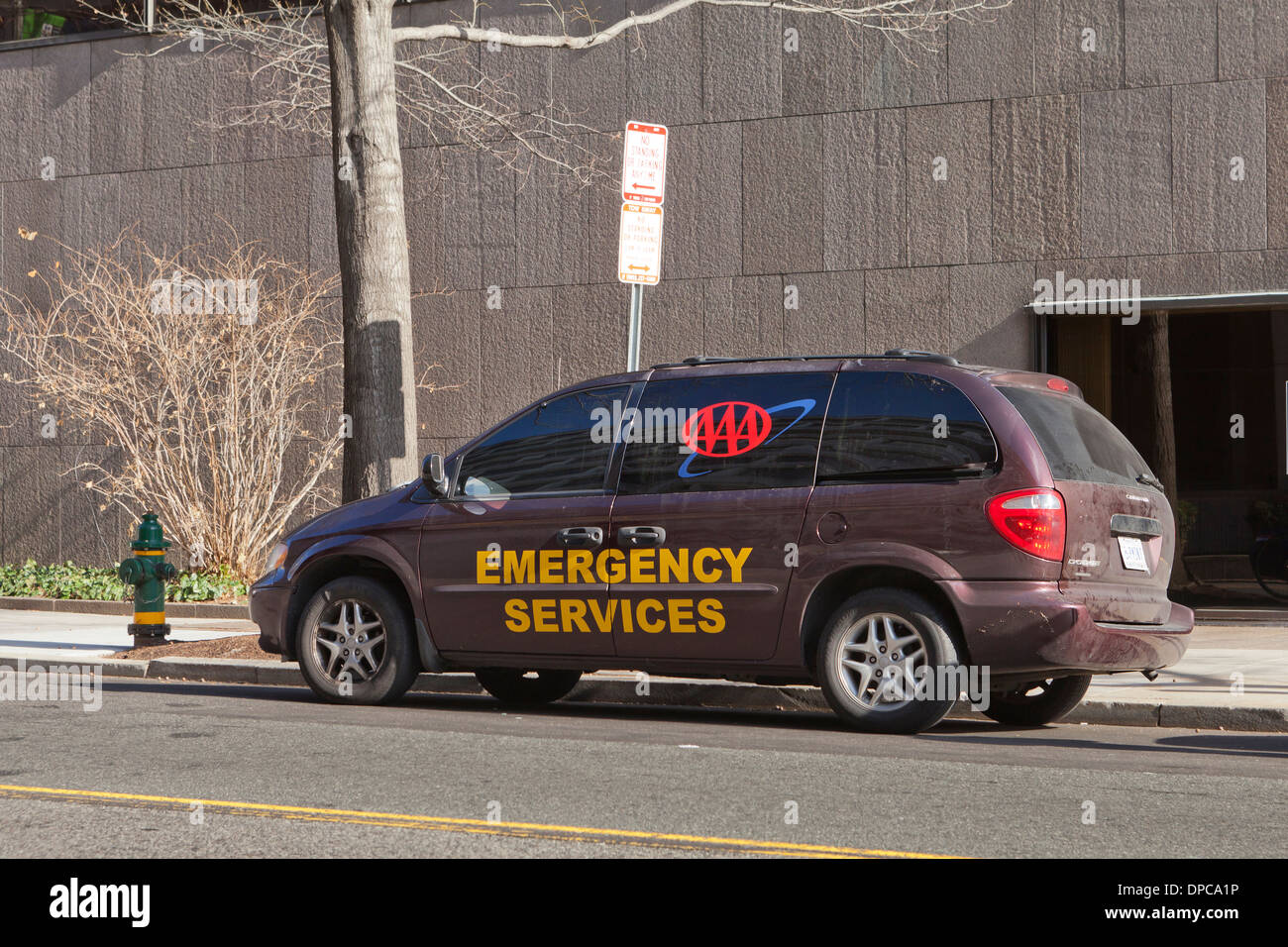 AAA Emergency services van - Washington, DC USA Stock Photo