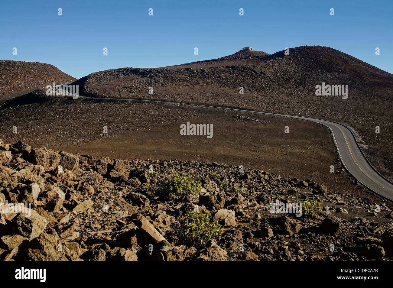 The Haleakala Highway in Maui nearing it's end at the Haleakala Crater
