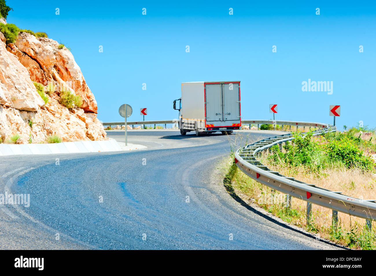 Semi truck on mountain road hi-res stock photography and images - Alamy