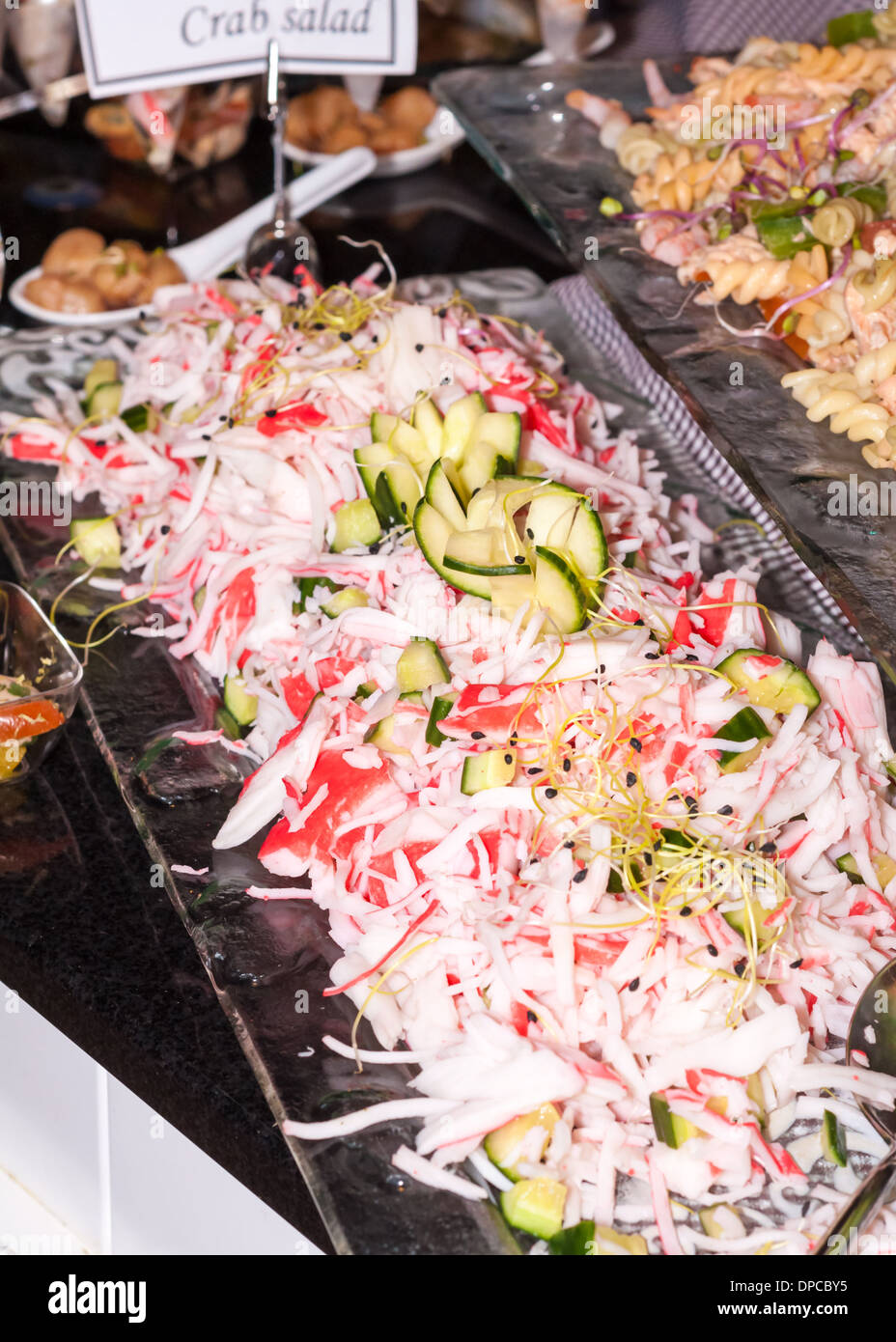 Surimi salad - Closeup Stock Photo