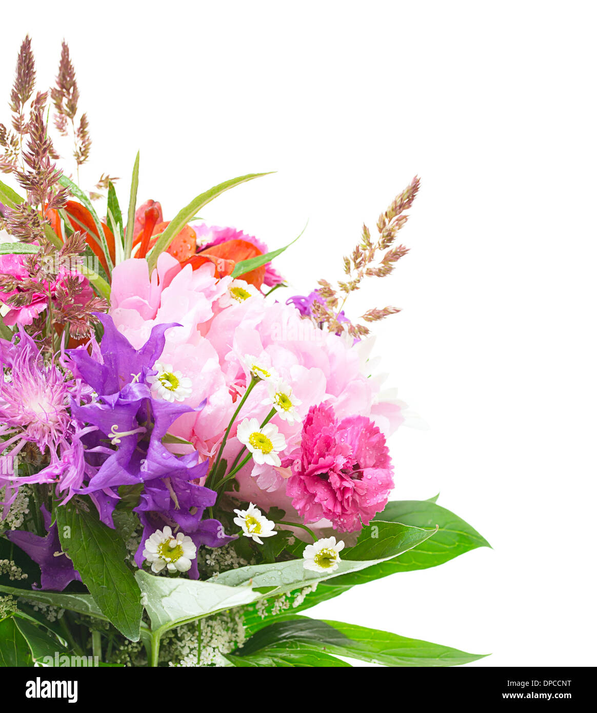 Colorful flowers bouquet isolated on white background Stock Photo - Alamy
