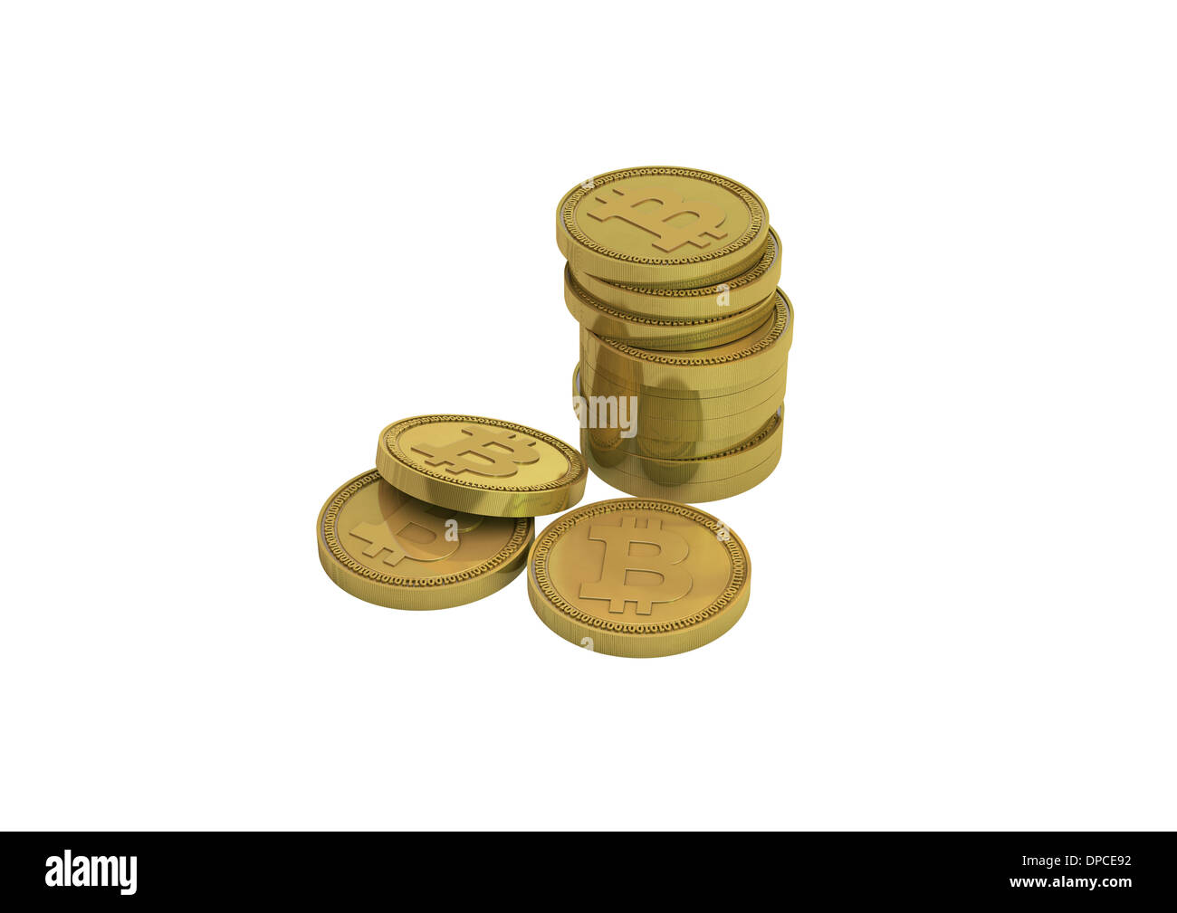 3D Bitcoins. Computer generated render Stock Photo - Alamy