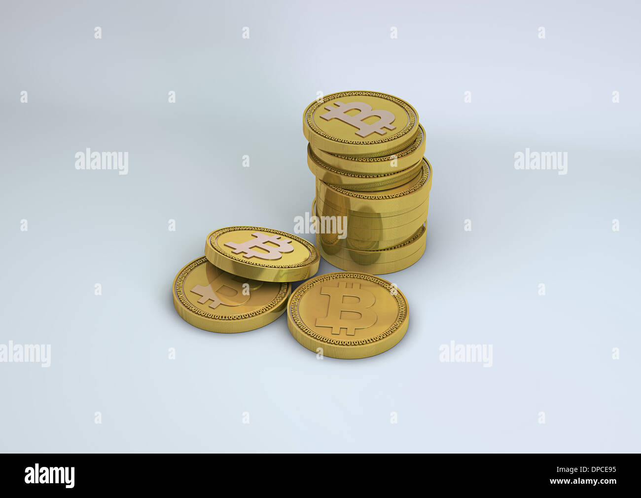 3D Bitcoins. Computer generated render Stock Photo - Alamy