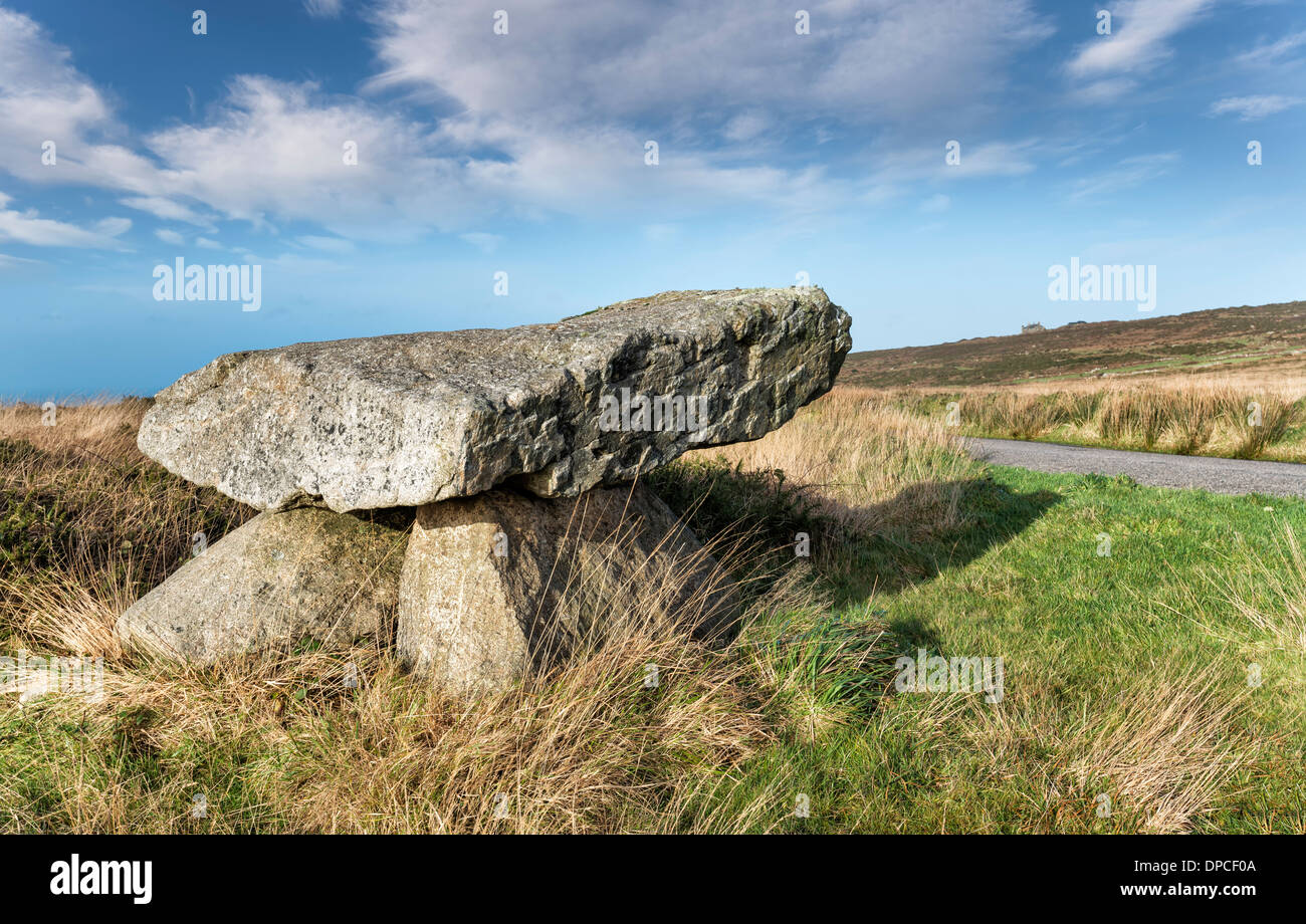 Bosullow Quoit near Penzance on the Lands End peninsular in Cornwall Stock Photo