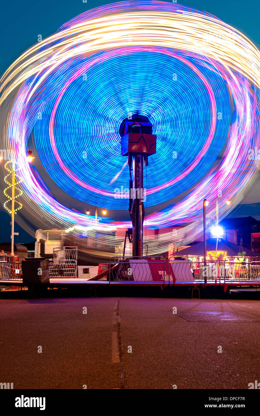 Funfair ride on the road at Bognor Regis, West Sussex, UK Stock Photo