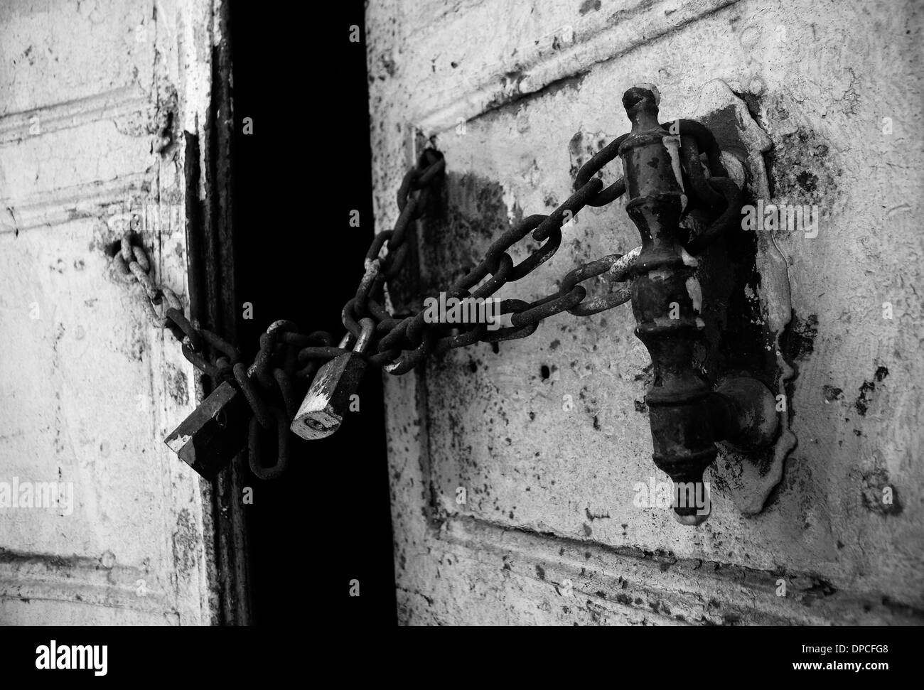 Locked doors Black and White Stock Photos & Images - Alamy