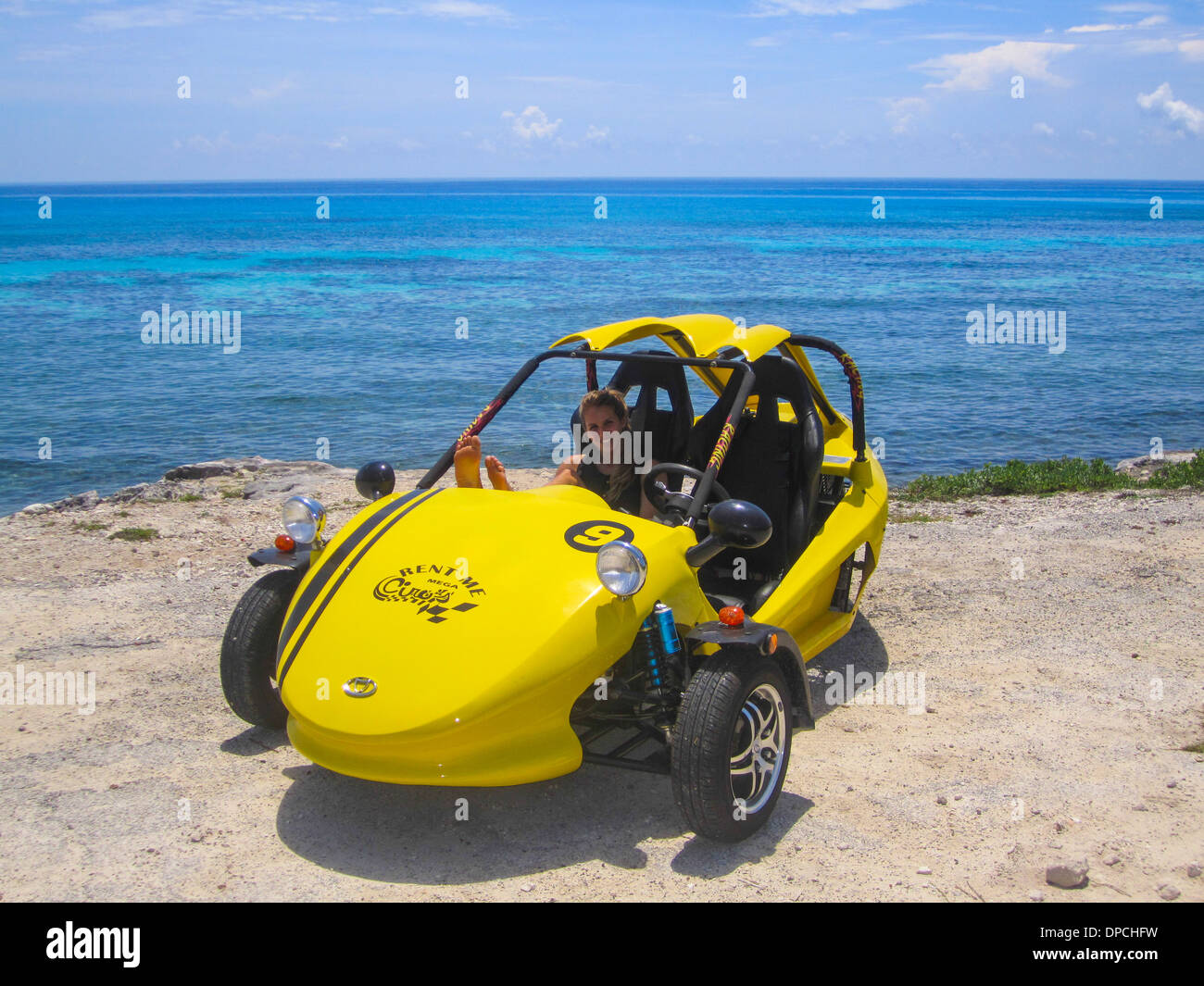 Mexico, Yucatan, Tulum beach buggy Stock Photo