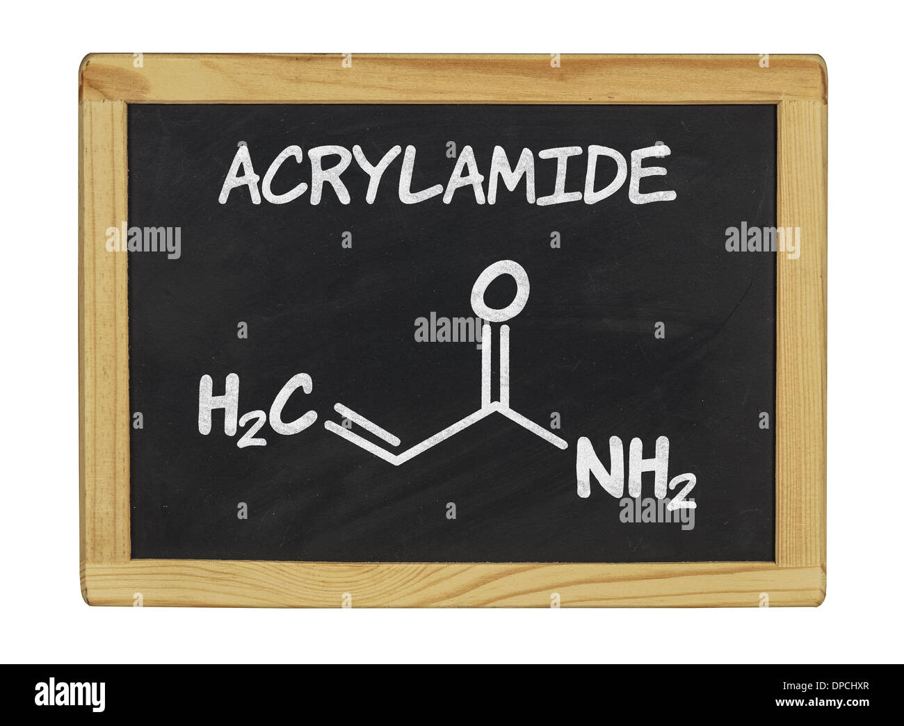 chemical formula of acrylamid on a blackboard Stock Photo