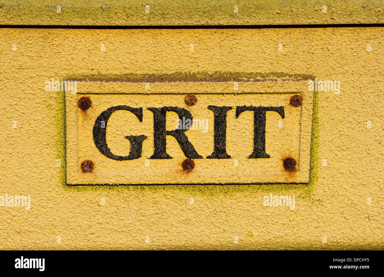 Extreme closeup to a Grit Bin Stock Photo