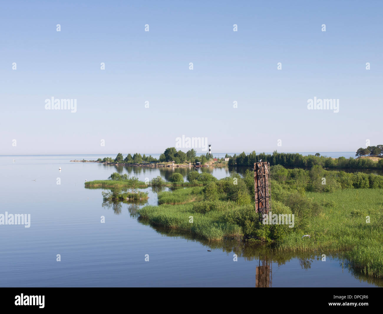 Entering lake Onega on a river cruise from Moscow to St.Petersburg on ...