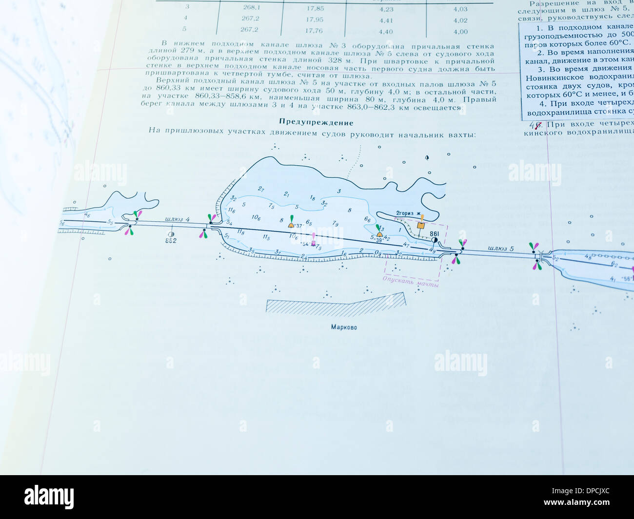 River nautical charts from a cruise ship navigating between Moscow and ...