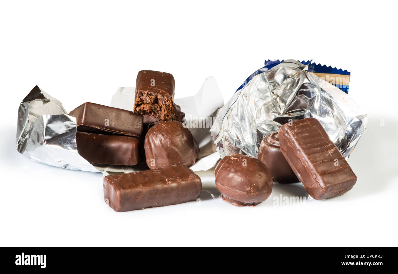 Chocolates and their packaging Stock Photo