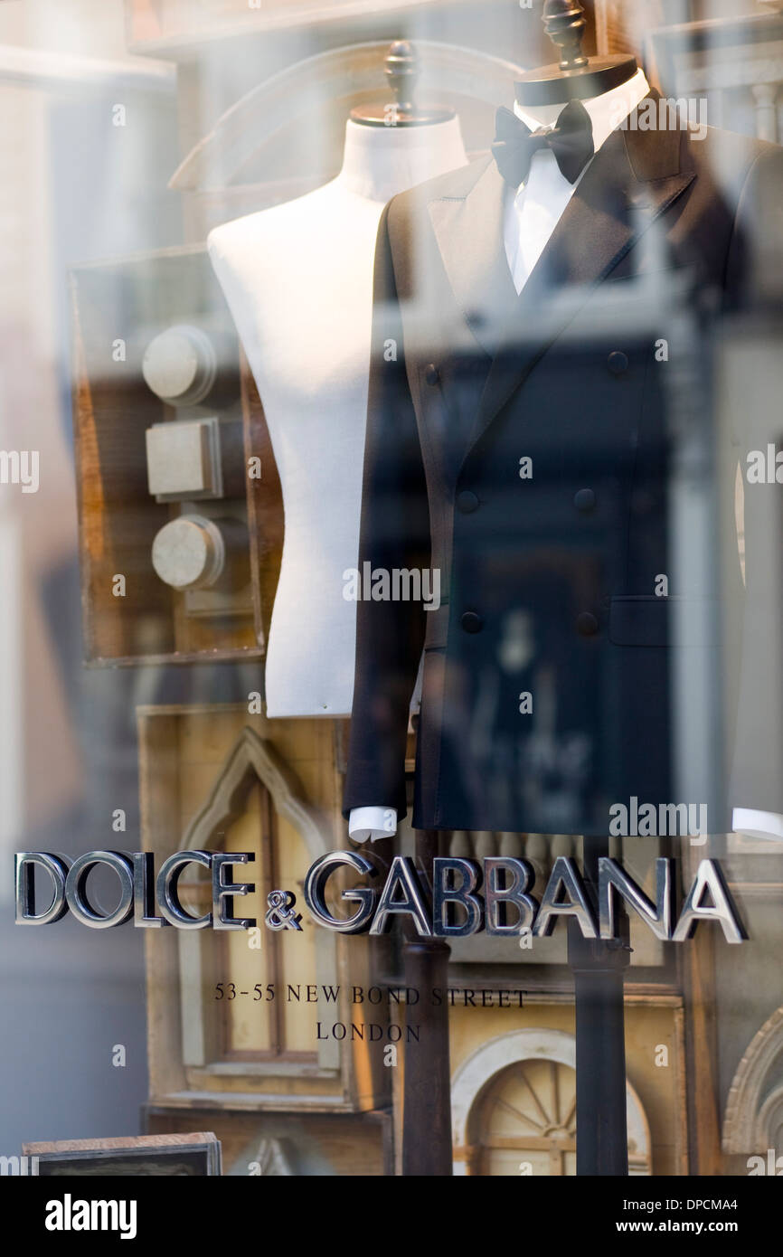 Designer Clothing Shop window Dolce & Gabbana Stock Photo