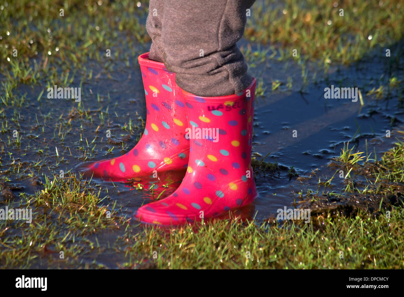 Wellies puddle child hi-res stock photography and images - Alamy