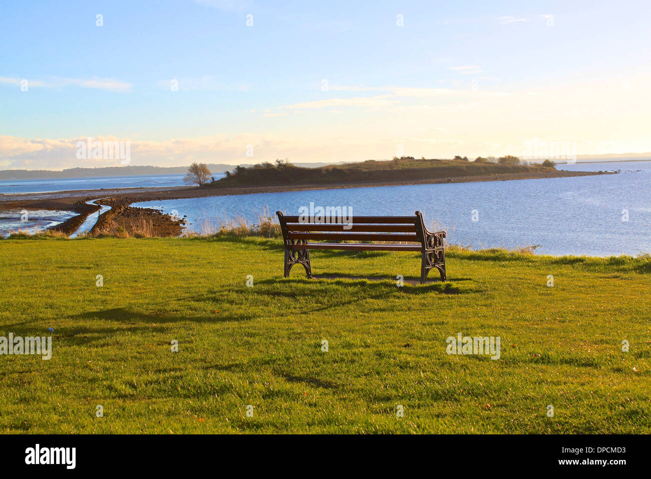 Park bench at Islandhill, Comber, Northern Ireland Stock Photo