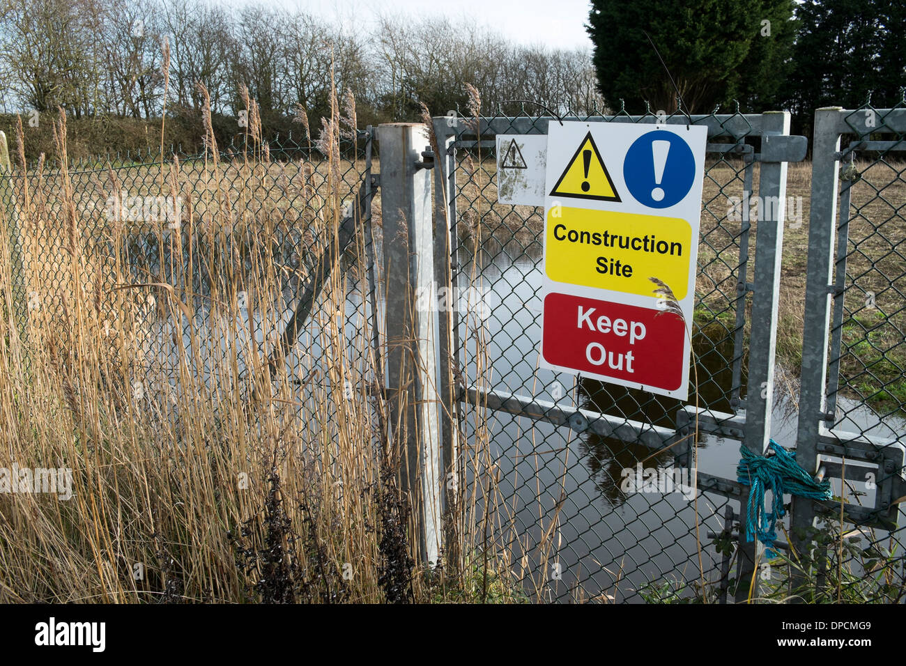 Construction Site, keep out. West Sussex, . Picture by Julie Edwards Stock Photo