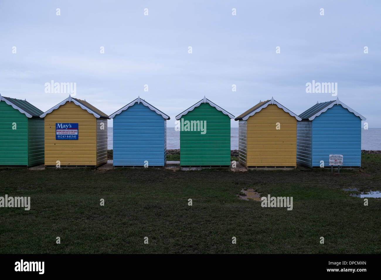 Beach huts one for sale, Littlehampton, West Sussex. Picture by Julie