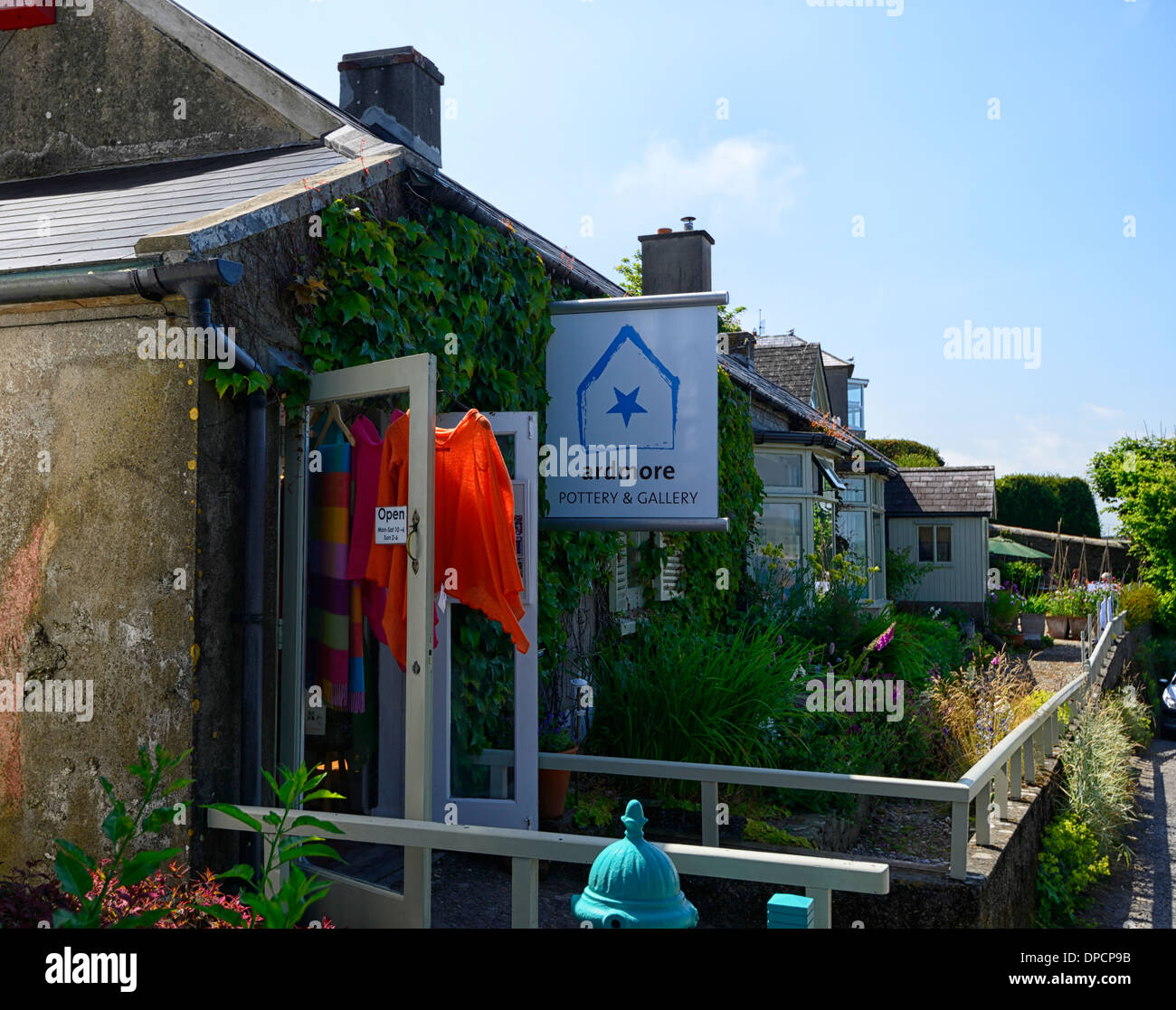 shop house building front ardmore village waterford ireland summer tidy
