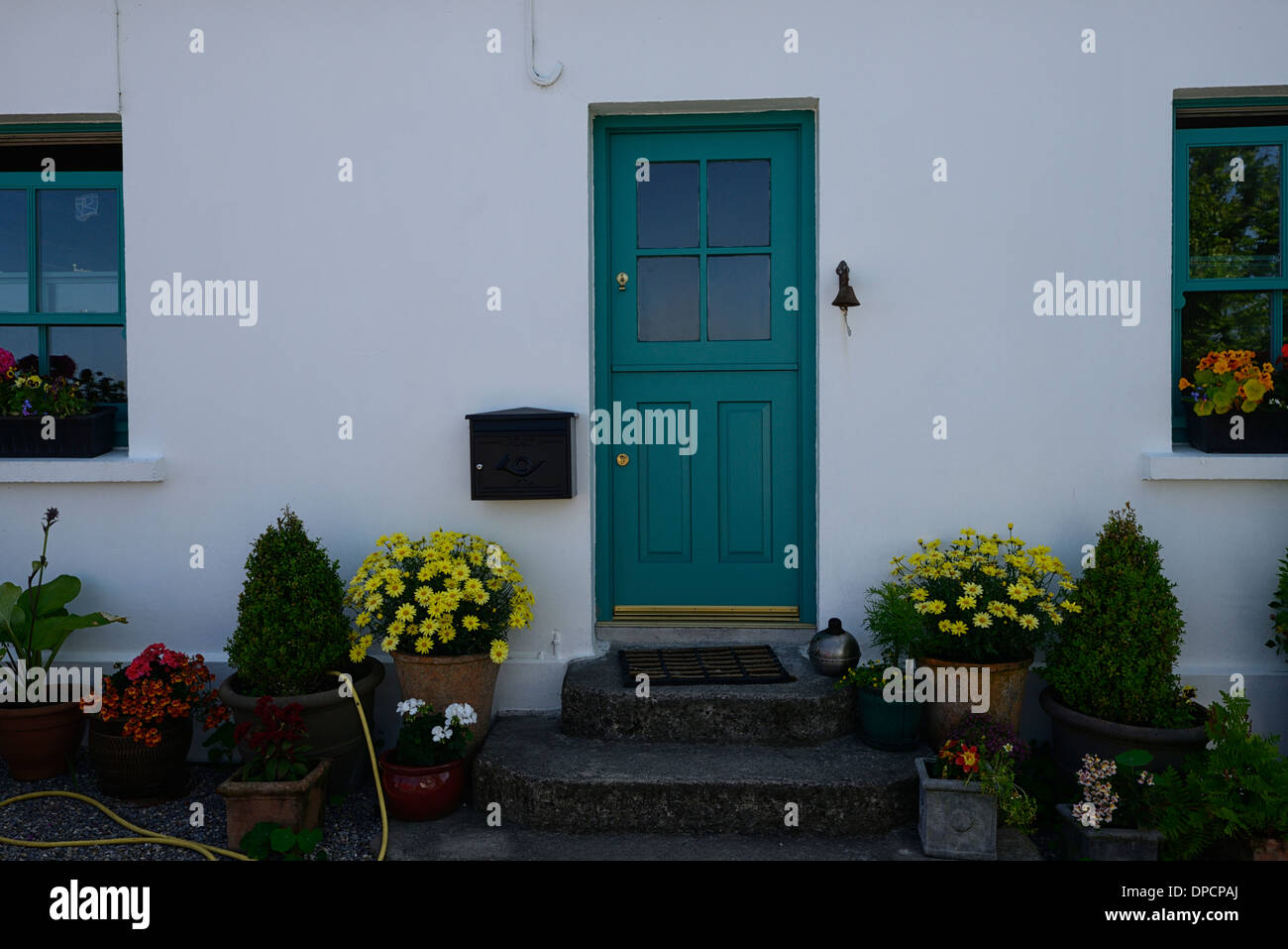 house building front ardmore village waterford ireland summer tidy neat town Stock Photo