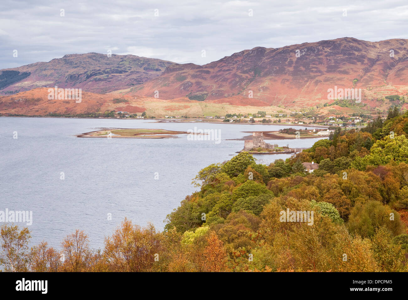 Eilean Donan castle and the waters of Loch Duich. Stock Photo