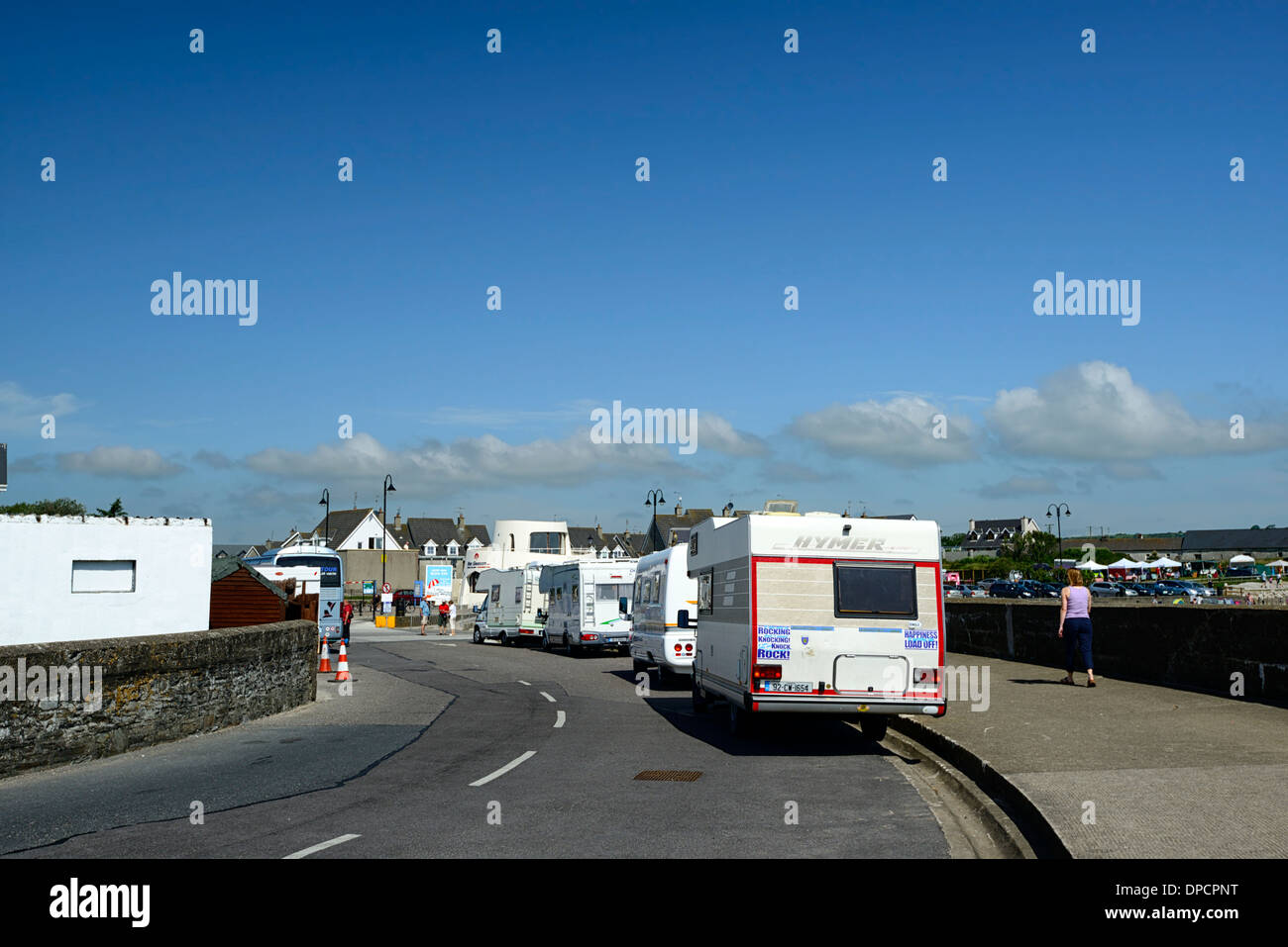 line row of mobile home homes caravan caravans caravanning ardmore ireland Stock Photo